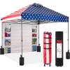 imageBest Choice Products 10x10ft Easy Pop Up Canopy wSide Wall 10 Pockets Portable Carrying Case 1Button Setup 4 Weight Bags  American FlagAmerican Flag