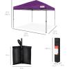 imageBest Choice Products 10x10ft Easy Pop Up Canopy wSide Wall 10 Pockets Portable Carrying Case 1Button Setup 4 Weight Bags  American FlagAmethyst Purple