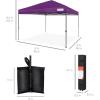 imageBest Choice Products 10x10ft Easy Pop Up Canopy wSide Wall 10 Pockets Portable Carrying Case 1Button Setup 4 Weight Bags  American FlagAmethyst Purple