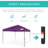 imageBest Choice Products 10x10ft Easy Pop Up Canopy wSide Wall 10 Pockets Portable Carrying Case 1Button Setup 4 Weight Bags  American FlagAmethyst Purple
