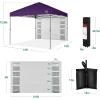 imageBest Choice Products 10x10ft Easy Pop Up Canopy wSide Wall 10 Pockets Portable Carrying Case 1Button Setup 4 Weight Bags  American FlagAmethyst Purple
