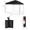 imageBest Choice Products 10x10ft Easy Pop Up Canopy wSide Wall 10 Pockets Portable Carrying Case 1Button Setup 4 Weight Bags  American FlagBlack