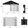 imageBest Choice Products 10x10ft Easy Pop Up Canopy wSide Wall 10 Pockets Portable Carrying Case 1Button Setup 4 Weight Bags  American FlagBlack