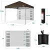 imageBest Choice Products 10x10ft Easy Pop Up Canopy wSide Wall 10 Pockets Portable Carrying Case 1Button Setup 4 Weight Bags  American FlagBrown