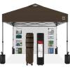 imageBest Choice Products 10x10ft Easy Pop Up Canopy wSide Wall 10 Pockets Portable Carrying Case 1Button Setup 4 Weight Bags  American FlagBrown