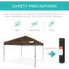 imageBest Choice Products 10x10ft Easy Pop Up Canopy wSide Wall 10 Pockets Portable Carrying Case 1Button Setup 4 Weight Bags  American FlagBrown