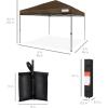 imageBest Choice Products 10x10ft Easy Pop Up Canopy wSide Wall 10 Pockets Portable Carrying Case 1Button Setup 4 Weight Bags  American FlagBrown