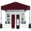 imageBest Choice Products 10x10ft Easy Pop Up Canopy wSide Wall 10 Pockets Portable Carrying Case 1Button Setup 4 Weight Bags  American FlagBurgundy