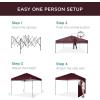 imageBest Choice Products 10x10ft Easy Pop Up Canopy wSide Wall 10 Pockets Portable Carrying Case 1Button Setup 4 Weight Bags  American FlagBurgundy