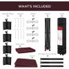 imageBest Choice Products 10x10ft Easy Pop Up Canopy wSide Wall 10 Pockets Portable Carrying Case 1Button Setup 4 Weight Bags  American FlagBurgundy