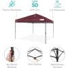 imageBest Choice Products 10x10ft Easy Pop Up Canopy wSide Wall 10 Pockets Portable Carrying Case 1Button Setup 4 Weight Bags  American FlagBurgundy