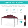 imageBest Choice Products 10x10ft Easy Pop Up Canopy wSide Wall 10 Pockets Portable Carrying Case 1Button Setup 4 Weight Bags  American FlagBurgundy