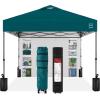imageBest Choice Products 10x10ft Easy Pop Up Canopy wSide Wall 10 Pockets Portable Carrying Case 1Button Setup 4 Weight Bags  American FlagCerulean