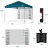 imageBest Choice Products 10x10ft Easy Pop Up Canopy wSide Wall 10 Pockets Portable Carrying Case 1Button Setup 4 Weight Bags  American FlagCerulean