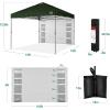 imageBest Choice Products 10x10ft Easy Pop Up Canopy wSide Wall 10 Pockets Portable Carrying Case 1Button Setup 4 Weight Bags  American FlagDark Green