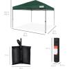 imageBest Choice Products 10x10ft Easy Pop Up Canopy wSide Wall 10 Pockets Portable Carrying Case 1Button Setup 4 Weight Bags  American FlagDark Green