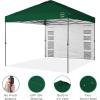 imageBest Choice Products 10x10ft Easy Pop Up Canopy wSide Wall 10 Pockets Portable Carrying Case 1Button Setup 4 Weight Bags  American FlagForest Green