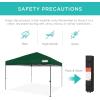 imageBest Choice Products 10x10ft Easy Pop Up Canopy wSide Wall 10 Pockets Portable Carrying Case 1Button Setup 4 Weight Bags  American FlagForest Green