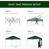 imageBest Choice Products 10x10ft Easy Pop Up Canopy wSide Wall 10 Pockets Portable Carrying Case 1Button Setup 4 Weight Bags  American FlagForest Green