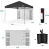 imageBest Choice Products 10x10ft Easy Pop Up Canopy wSide Wall 10 Pockets Portable Carrying Case 1Button Setup 4 Weight Bags  American FlagGray