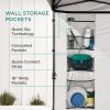 imageBest Choice Products 10x10ft Easy Pop Up Canopy wSide Wall 10 Pockets Portable Carrying Case 1Button Setup 4 Weight Bags  American FlagGray