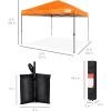 imageBest Choice Products 10x10ft Easy Pop Up Canopy wSide Wall 10 Pockets Portable Carrying Case 1Button Setup 4 Weight Bags  American FlagOrange