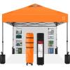 imageBest Choice Products 10x10ft Easy Pop Up Canopy wSide Wall 10 Pockets Portable Carrying Case 1Button Setup 4 Weight Bags  American FlagOrange