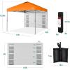 imageBest Choice Products 10x10ft Easy Pop Up Canopy wSide Wall 10 Pockets Portable Carrying Case 1Button Setup 4 Weight Bags  American FlagOrange