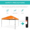 imageBest Choice Products 10x10ft Easy Pop Up Canopy wSide Wall 10 Pockets Portable Carrying Case 1Button Setup 4 Weight Bags  American FlagOrange