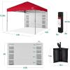 imageBest Choice Products 10x10ft Easy Pop Up Canopy wSide Wall 10 Pockets Portable Carrying Case 1Button Setup 4 Weight Bags  American FlagRed