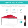 imageBest Choice Products 10x10ft Easy Pop Up Canopy wSide Wall 10 Pockets Portable Carrying Case 1Button Setup 4 Weight Bags  American FlagRed