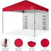 imageBest Choice Products 10x10ft Easy Pop Up Canopy wSide Wall 10 Pockets Portable Carrying Case 1Button Setup 4 Weight Bags  American FlagRed