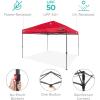 imageBest Choice Products 10x10ft Easy Pop Up Canopy wSide Wall 10 Pockets Portable Carrying Case 1Button Setup 4 Weight Bags  American FlagRed