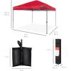 imageBest Choice Products 10x10ft Easy Pop Up Canopy wSide Wall 10 Pockets Portable Carrying Case 1Button Setup 4 Weight Bags  American FlagRed