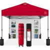 imageBest Choice Products 10x10ft Easy Pop Up Canopy wSide Wall 10 Pockets Portable Carrying Case 1Button Setup 4 Weight Bags  American FlagRed