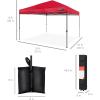 imageBest Choice Products 10x10ft Easy Pop Up Canopy wSide Wall 10 Pockets Portable Carrying Case 1Button Setup 4 Weight Bags  American FlagRed