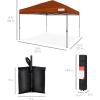 imageBest Choice Products 10x10ft Easy Pop Up Canopy wSide Wall 10 Pockets Portable Carrying Case 1Button Setup 4 Weight Bags  American FlagRust