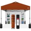 imageBest Choice Products 10x10ft Easy Pop Up Canopy wSide Wall 10 Pockets Portable Carrying Case 1Button Setup 4 Weight Bags  American FlagRust