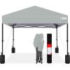 imageBest Choice Products 10x10ft Easy Pop Up Canopy wSide Wall 10 Pockets Portable Carrying Case 1Button Setup 4 Weight Bags  American FlagSilver