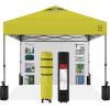 imageBest Choice Products 10x10ft Easy Pop Up Canopy wSide Wall 10 Pockets Portable Carrying Case 1Button Setup 4 Weight Bags  American FlagYellow