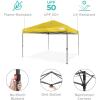 imageBest Choice Products 10x10ft Easy Pop Up Canopy wSide Wall 10 Pockets Portable Carrying Case 1Button Setup 4 Weight Bags  American FlagYellow