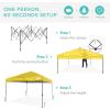 imageBest Choice Products 10x10ft Easy Pop Up Canopy wSide Wall 10 Pockets Portable Carrying Case 1Button Setup 4 Weight Bags  American FlagYellow