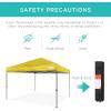 imageBest Choice Products 10x10ft Easy Pop Up Canopy wSide Wall 10 Pockets Portable Carrying Case 1Button Setup 4 Weight Bags  American FlagYellow