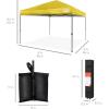 imageBest Choice Products 10x10ft Easy Pop Up Canopy wSide Wall 10 Pockets Portable Carrying Case 1Button Setup 4 Weight Bags  American FlagYellow