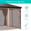 imageBest Choice Products 10x10ft Hardtop Gazebo Outdoor Aluminum Canopy for Backyard Patio Garden wSide Curtains Mosquito Netting Zippered Door