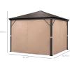 imageBest Choice Products 10x10ft Hardtop Gazebo Outdoor Aluminum Canopy for Backyard Patio Garden wSide Curtains Mosquito Netting Zippered Door