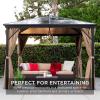 imageBest Choice Products 10x10ft Hardtop Gazebo Outdoor Aluminum Canopy for Backyard Patio Garden wSide Curtains Mosquito Netting Zippered Door