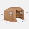imageBest Choice Products 10x8ft Outdoor Storage Shed Carport Canopy Shelter Dual Doors ampamp Windows Metal Frame WeatherResistant Perfect for Storing Motorcycle Bike Garden Tools  GrayTan