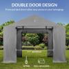 imageBest Choice Products 10x8ft Outdoor Storage Shed Carport Canopy Shelter Dual Doors ampamp Windows Metal Frame WeatherResistant Perfect for Storing Motorcycle Bike Garden Tools  GrayGray