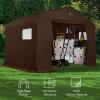 imageBest Choice Products 10x8ft Outdoor Storage Shed Carport Canopy Shelter Dual Doors ampamp Windows Metal Frame WeatherResistant Perfect for Storing Motorcycle Bike Garden Tools  GrayBrown